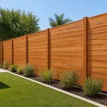 Wood privacy fence by Apexguard Fence