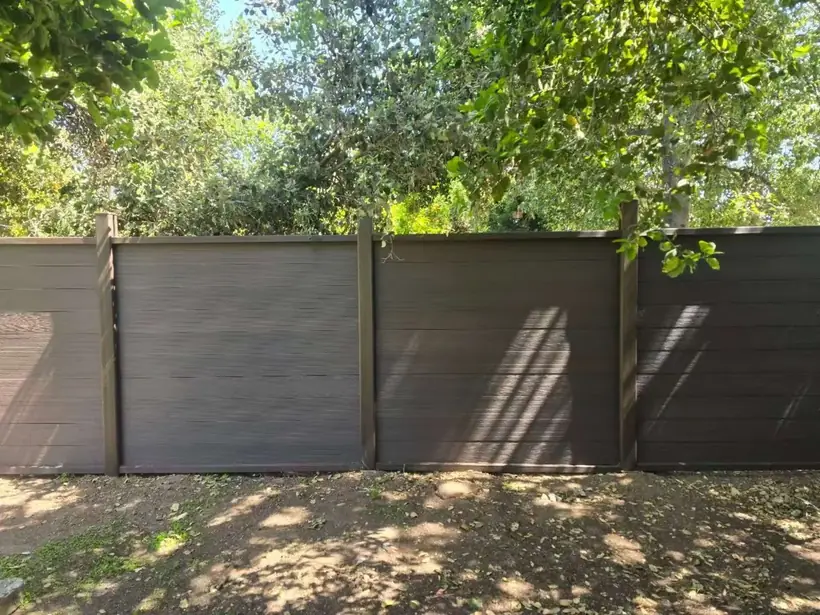 Composite privacy fence with matching gate by Apexguard Fence